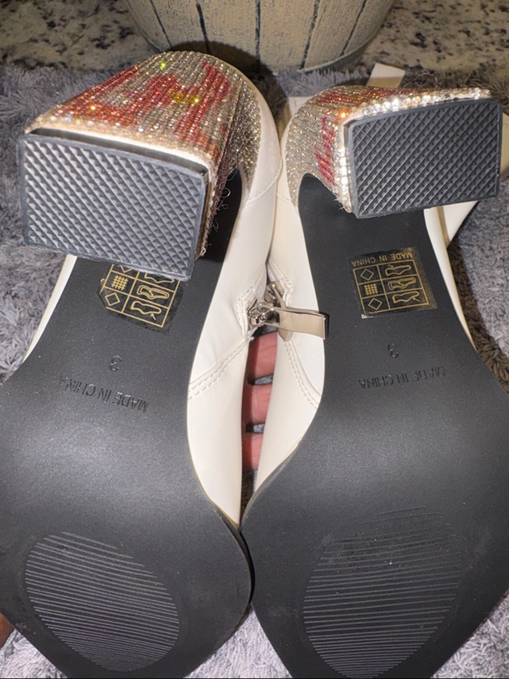 Nasty Gal Flame Diamante Heel Ankle Boots - Picture 9 of 11